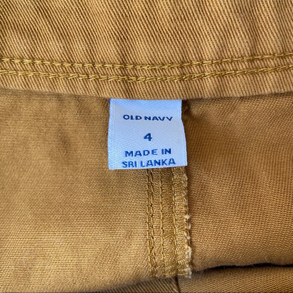 Old Navy Carmel Button Down Patch Pocket Skirt - image 5